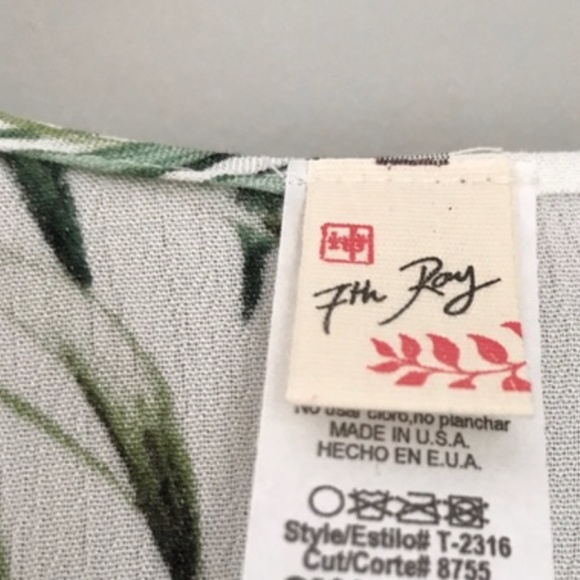 Kimono beach cover up leaf print - Picture 5 of 5